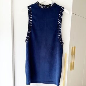 𝅺faux Suede Studded mini dress
